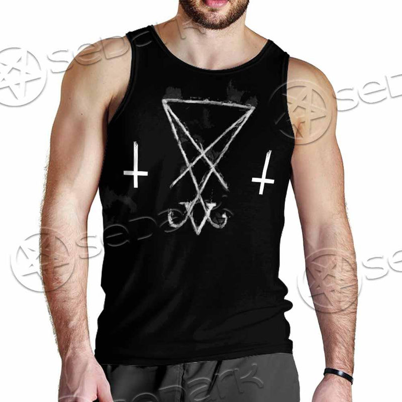 Sigil Of Lucifer Inverted Cross SED-0814 Men Tank-tops