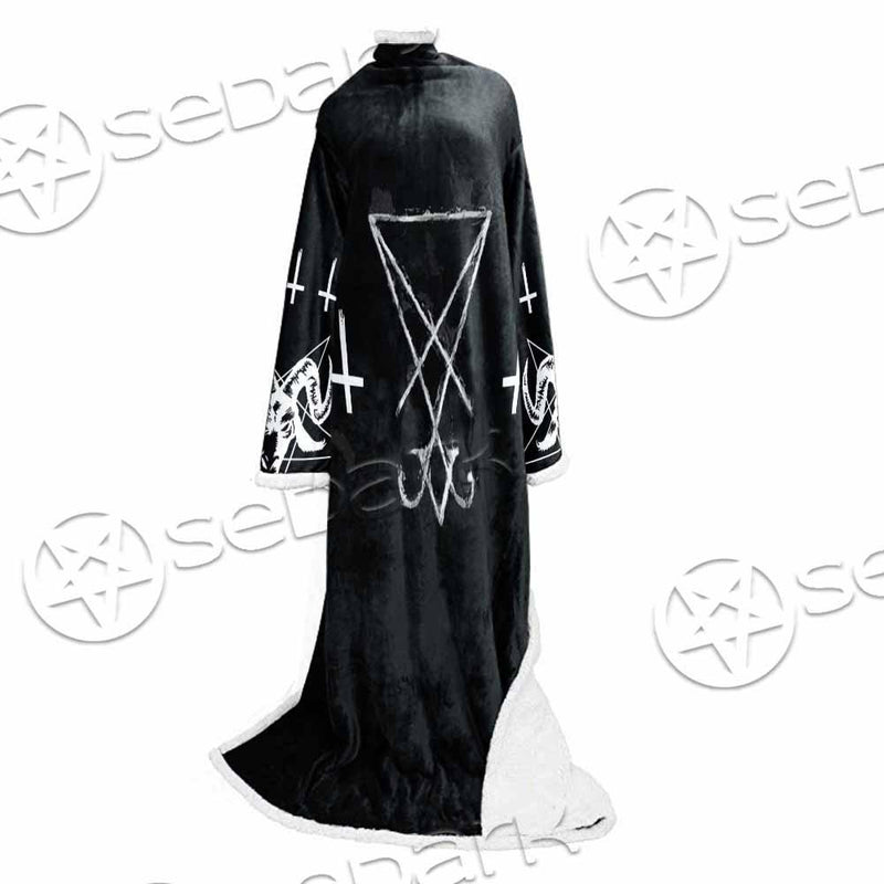 Sigil Of Lucifer Inverted Cross SED-0814 Sleeved Blanket