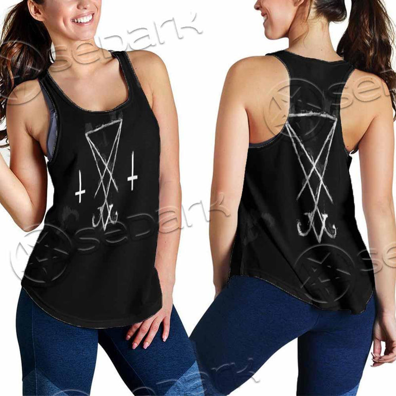 Sigil Of Lucifer Inverted Cross SED-0814 Women Tank Top