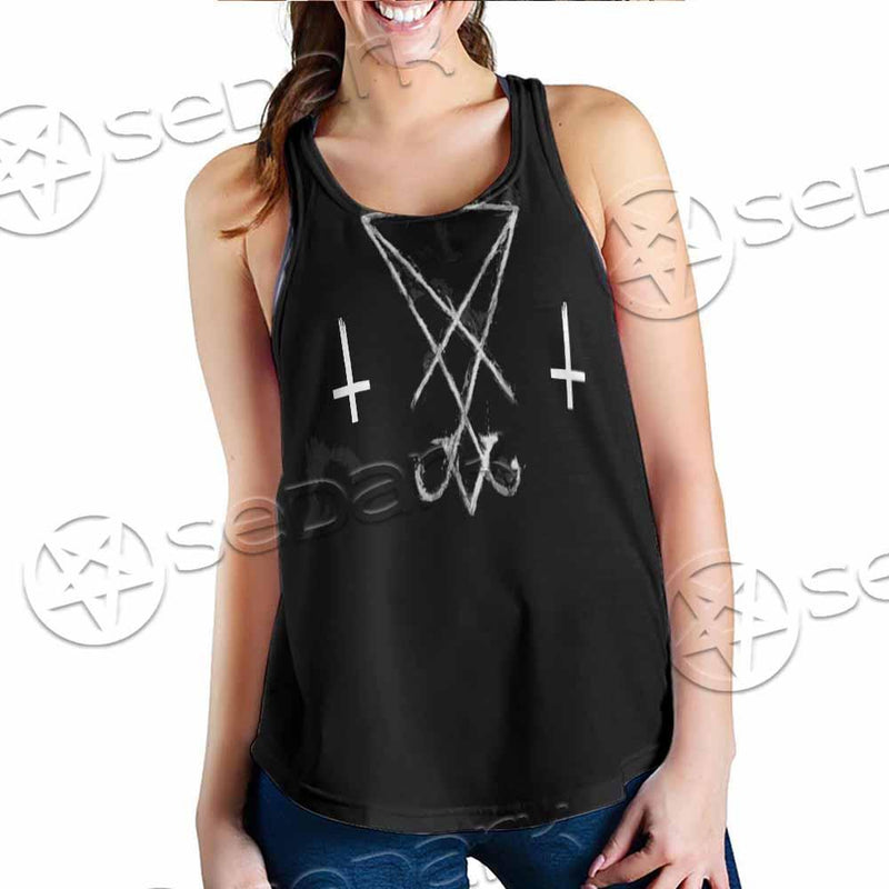 Sigil Of Lucifer Inverted Cross SED-0814 Women Tank Top
