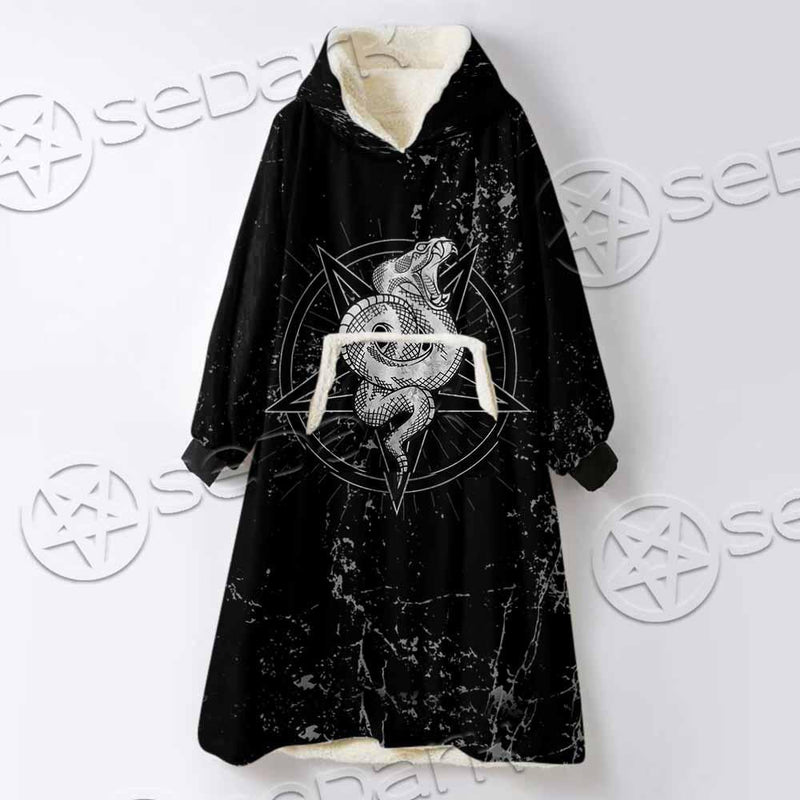 Satanic Snake SED-0815 Oversized Sherpa Blanket Hoodie
