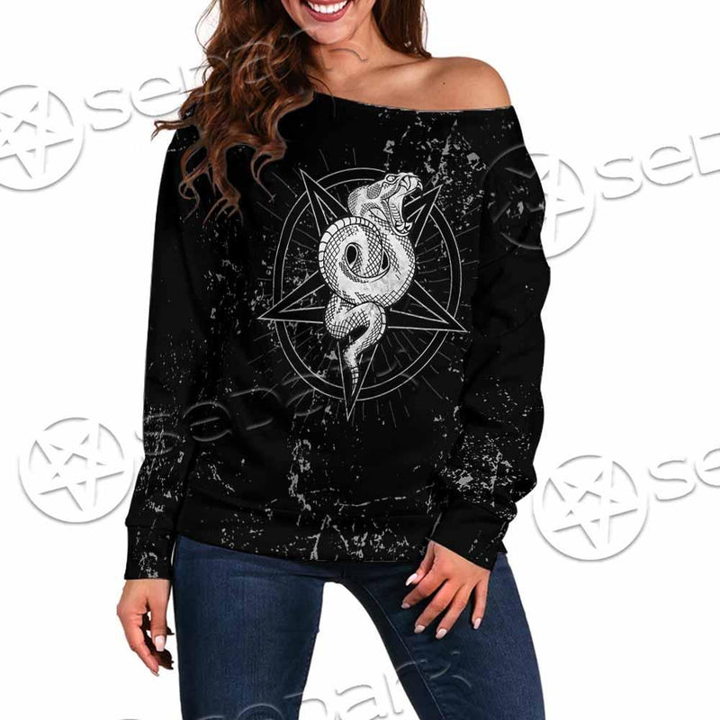 Satanic Snake SED-0815 Off Shoulder Sweaters