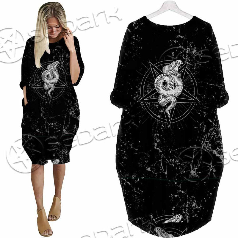 Satanic Snake SED-0815 Batwing Pocket Dress