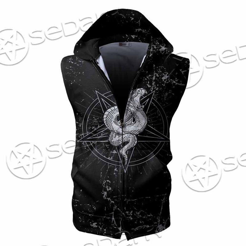 Satanic Snake SED-0815 Zip Sleeveless Hoodie