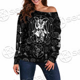 Baphomet Inverted Cross SED-0816 Off Shoulder Sweaters