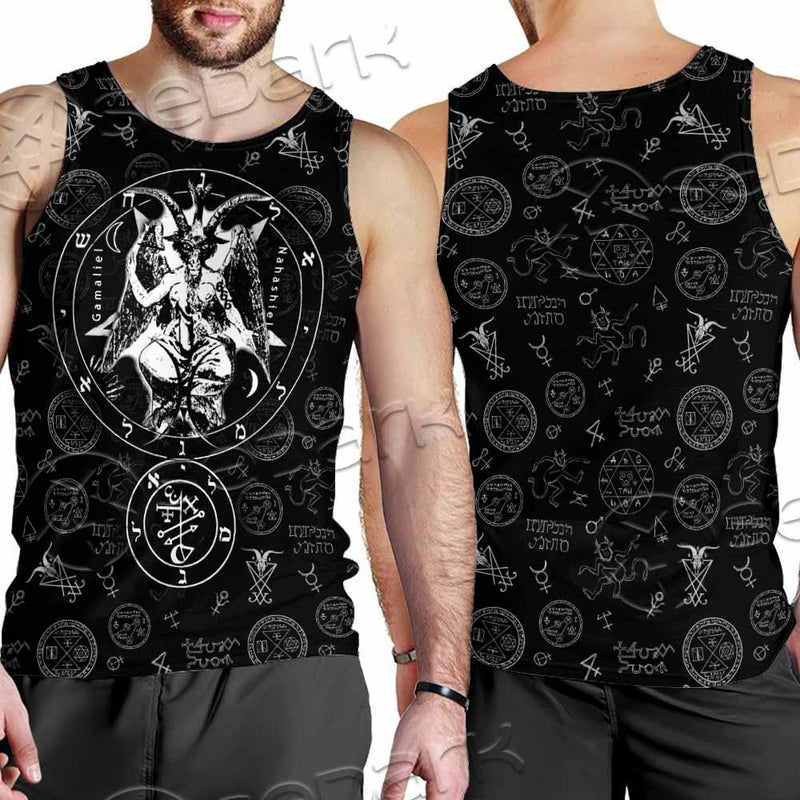 Baphomet Inverted Cross SED-0816 Men Tank-tops
