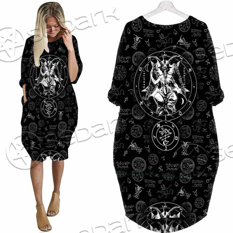 Baphomet Inverted Cross SED-0816 Batwing Pocket Dress