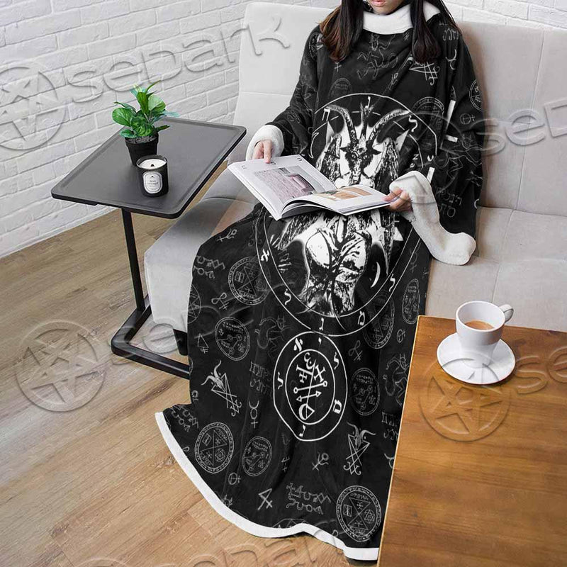 Baphomet Inverted Cross SED-0816 Sleeved Blanket