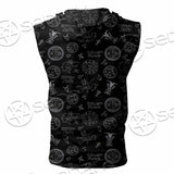 Baphomet Inverted Cross SED-0816 Zip Sleeveless Hoodie