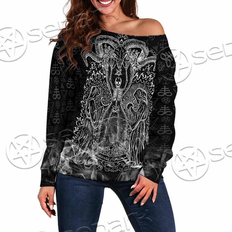 Skeleton Goat Head SED-0817 Off Shoulder Sweaters