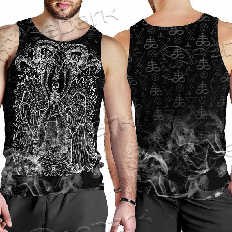 Skeleton Goat Head SED-0817 Men Tank-tops