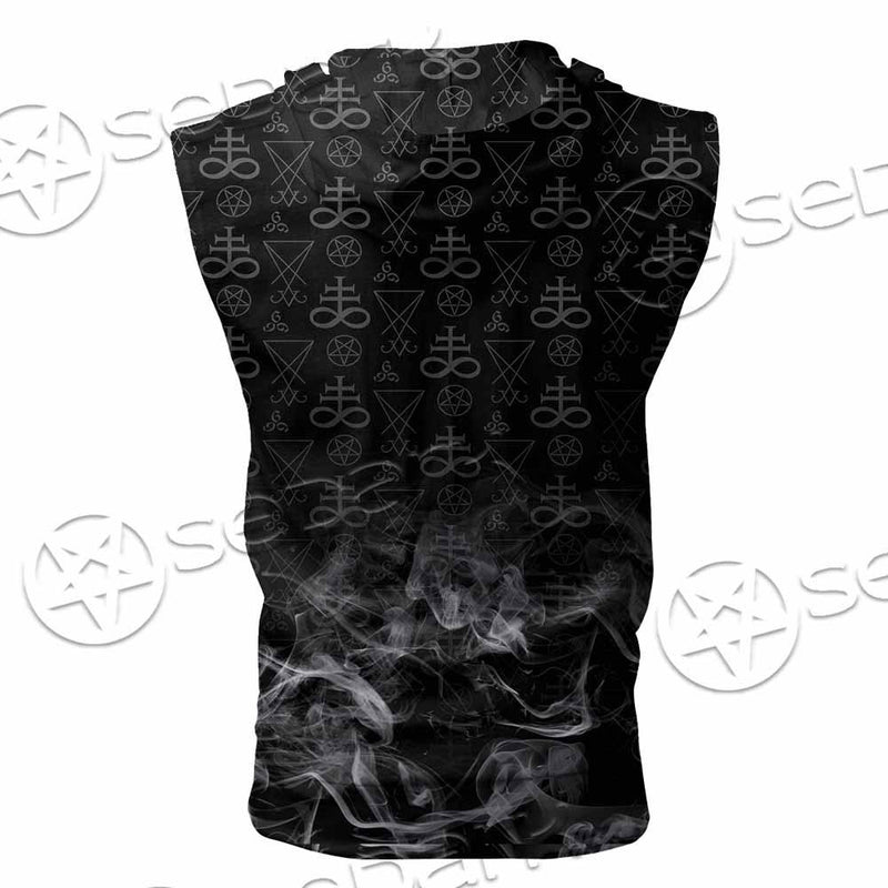 Skeleton Goat Head SED-0817 Zip Sleeveless Hoodie