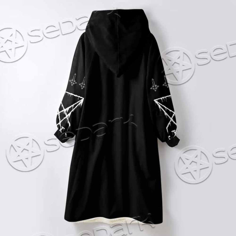 Baphomet Lucifer Sigil SED-0818 Oversized Sherpa Blanket Hoodie