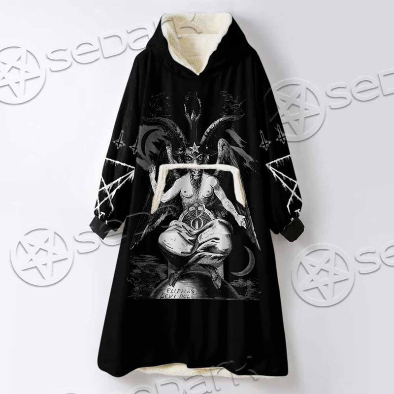 Baphomet Lucifer Sigil SED-0818 Oversized Sherpa Blanket Hoodie