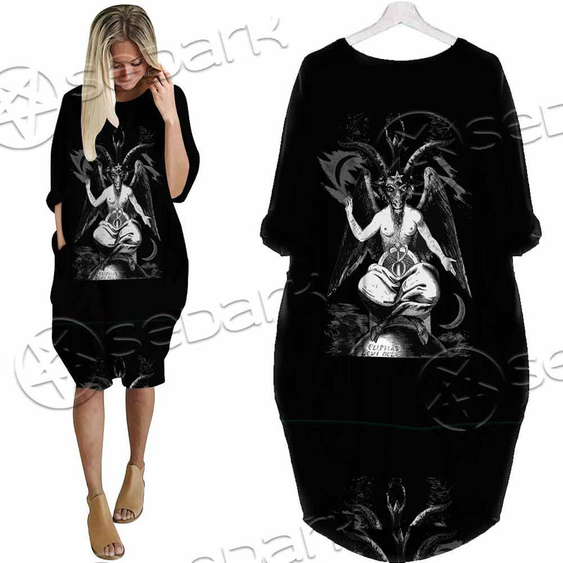 Baphomet Lucifer Sigil SED-0818 Batwing Pocket Dress