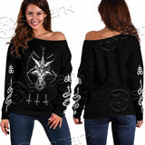 Baphomet Sigil Snake SED-0819 Off Shoulder Sweaters