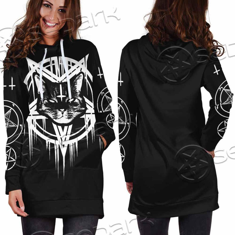 Sigil Of Baphomet Cat SED-0820 Hoodie Dress