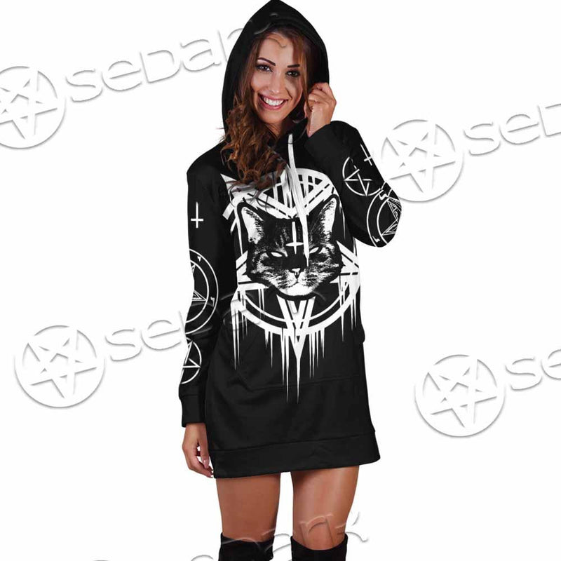 Sigil Of Baphomet Cat SED-0820 Hoodie Dress