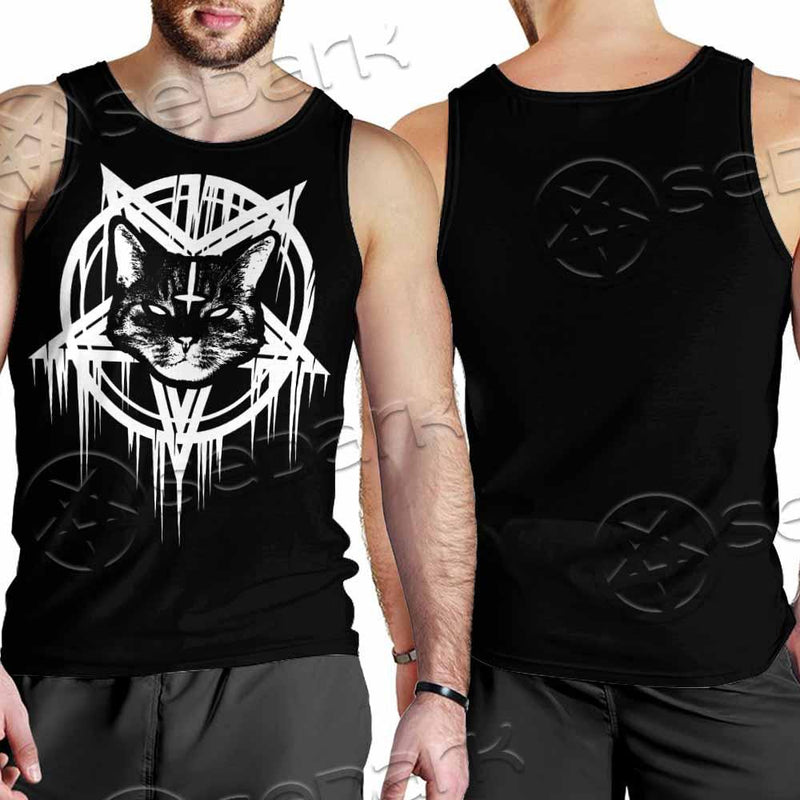 Sigil Of Baphomet Cat SED-0820 Men Tank-tops