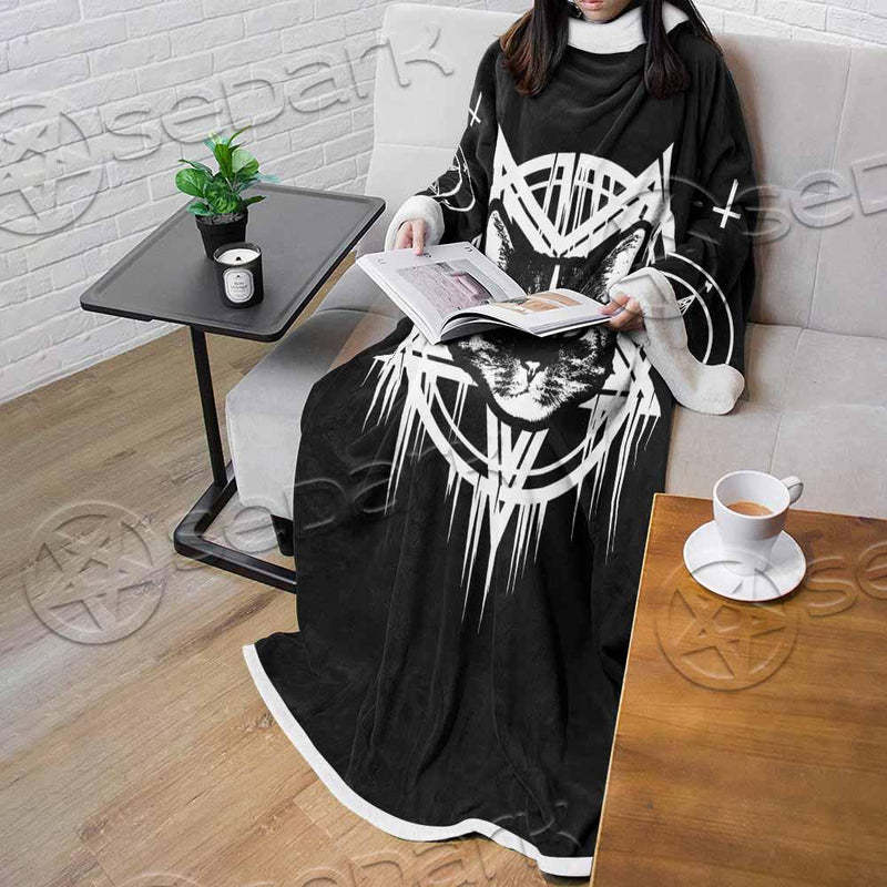 Sigil Of Baphomet Cat SED-0820 Sleeved Blanket