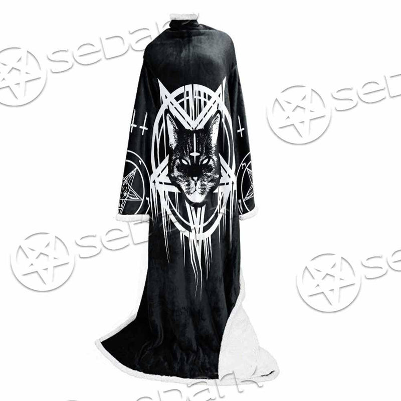 Sigil Of Baphomet Cat SED-0820 Sleeved Blanket