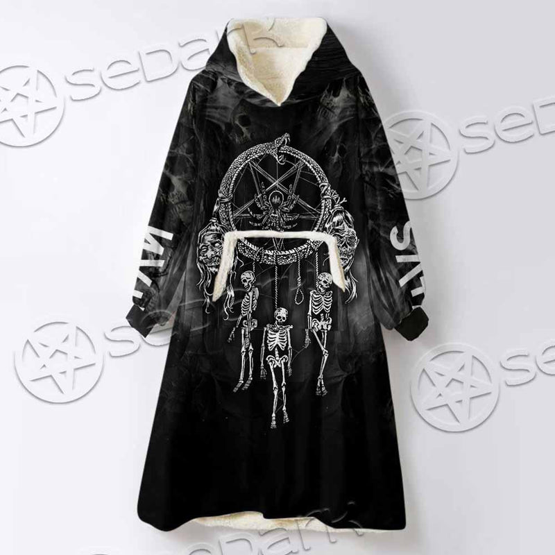 Satan Dream Catcher Skeleton SED-0821 Oversized Sherpa Blanket Hoodie