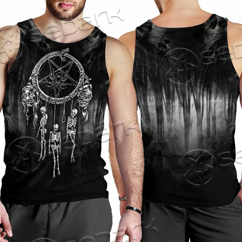Satan Dream Catcher Skeleton SED-0821 Men Tank-tops
