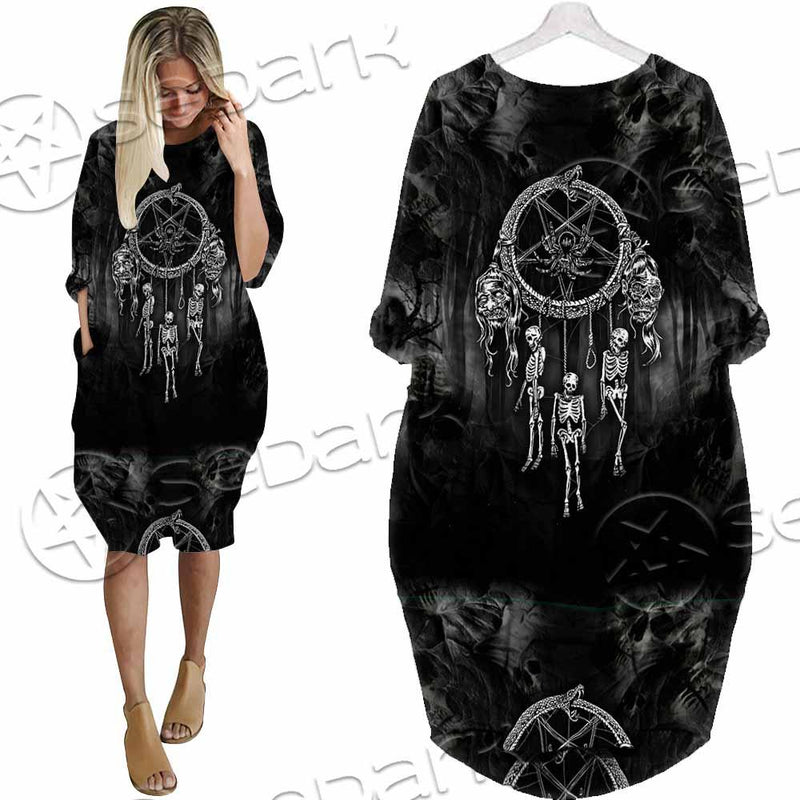Satan Dream Catcher Skeleton SED-0821 Batwing Pocket Dress