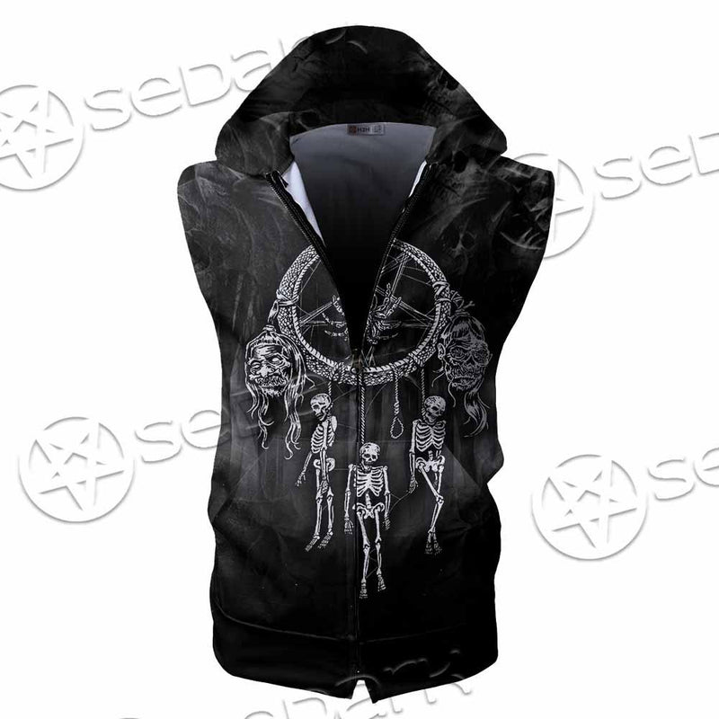 Satan Dream Catcher Skeleton SED-0821 Zip Sleeveless Hoodie