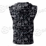 Viking Symbols Pattern SED-0823 Zip Sleeveless Hoodie