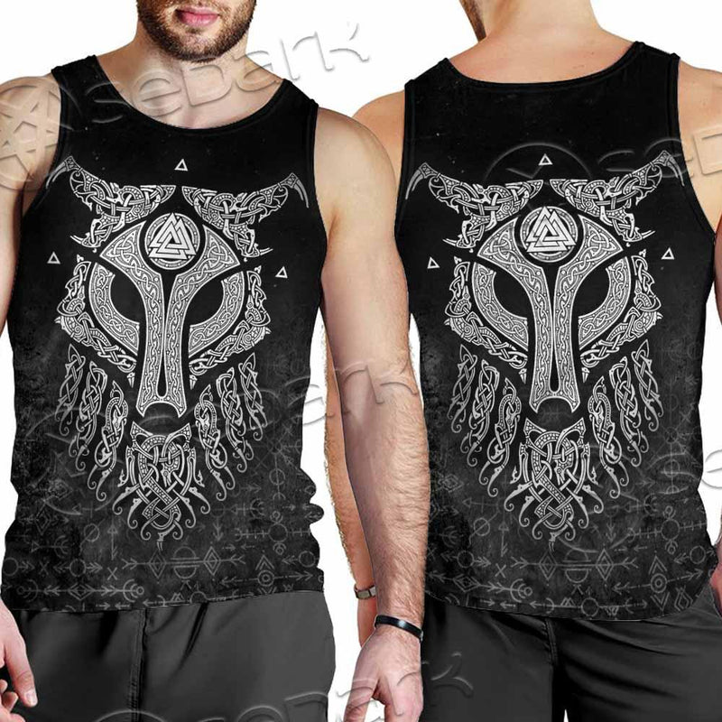 Viking Valknut Fenrir Wolf SED-0824 Men Tank-tops