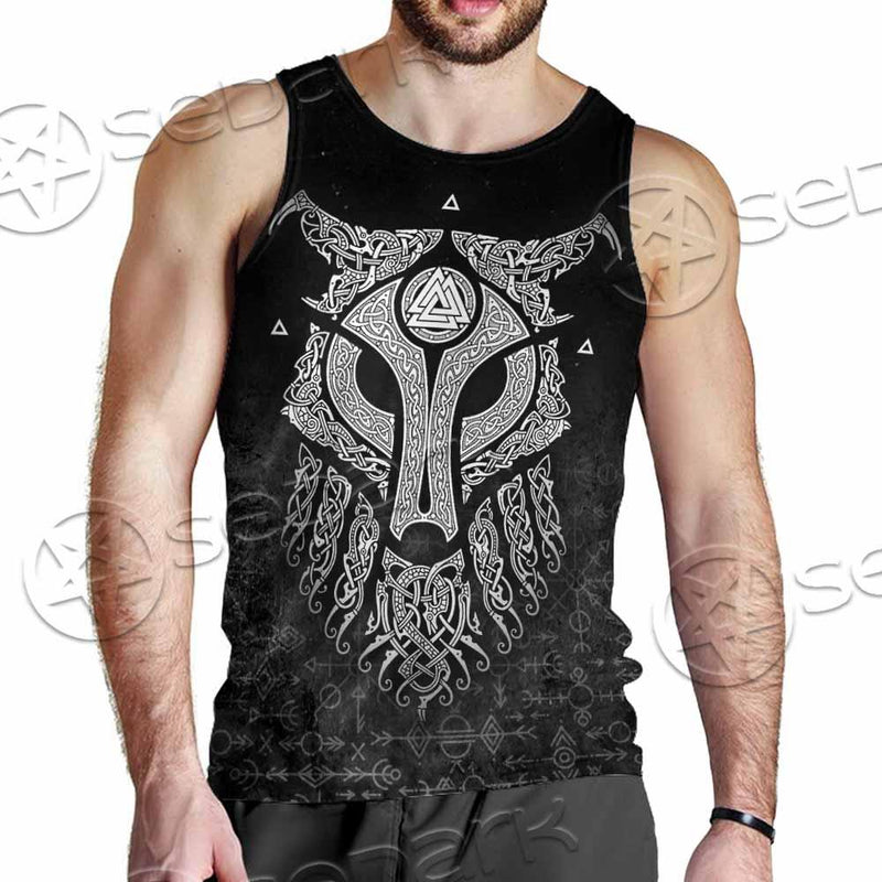 Viking Valknut Fenrir Wolf SED-0824 Men Tank-tops