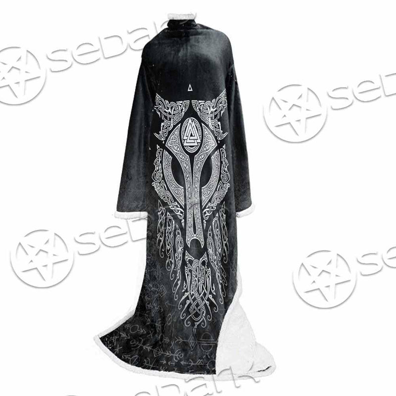 Viking Valknut Fenrir Wolf SED-0824 Sleeved Blanket