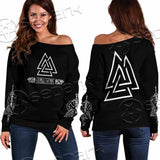 Viking Runes Valknut SED-0825 Off Shoulder Sweaters