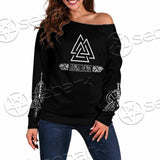 Viking Runes Valknut SED-0825 Off Shoulder Sweaters