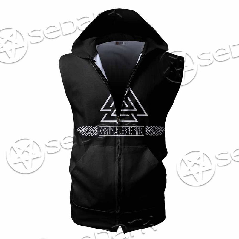 Viking Runes Valknut SED-0825 Zip Sleeveless Hoodie