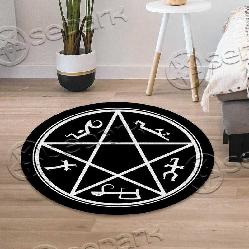 Pentagram Demon Symbol SED-0826 Round Carpet
