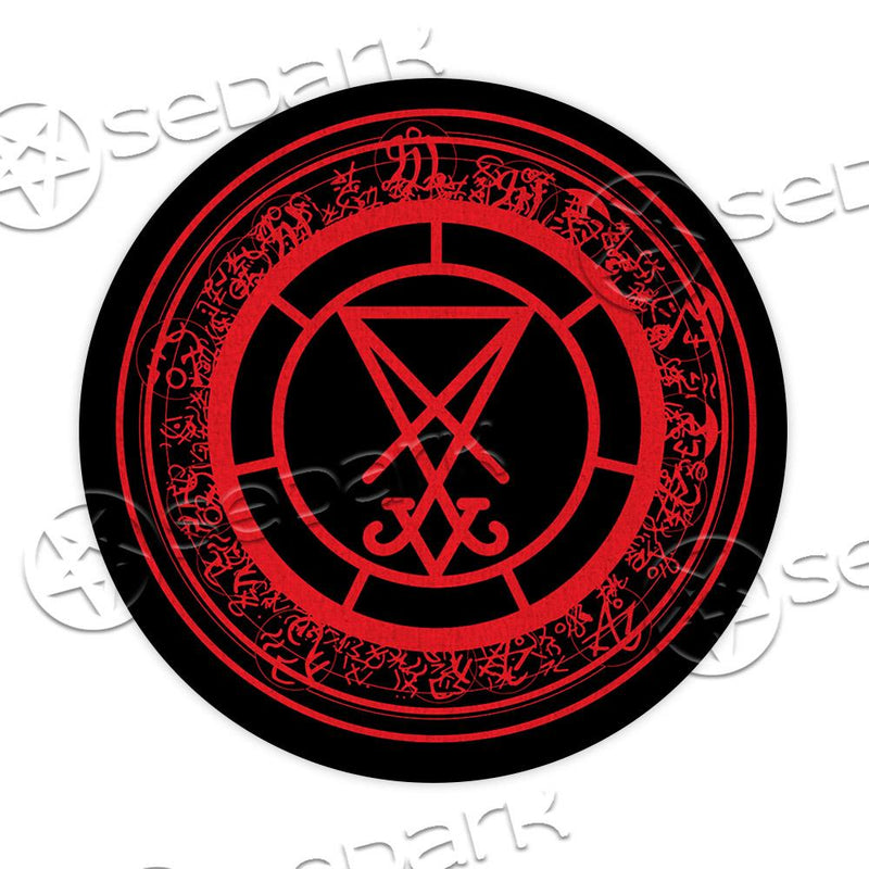 Red Lucifer Sigil SED-0828 Round Carpet