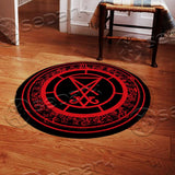 Red Lucifer Sigil SED-0828 Round Carpet