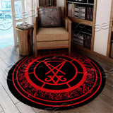 Red Lucifer Sigil SED-0828 Round Carpet