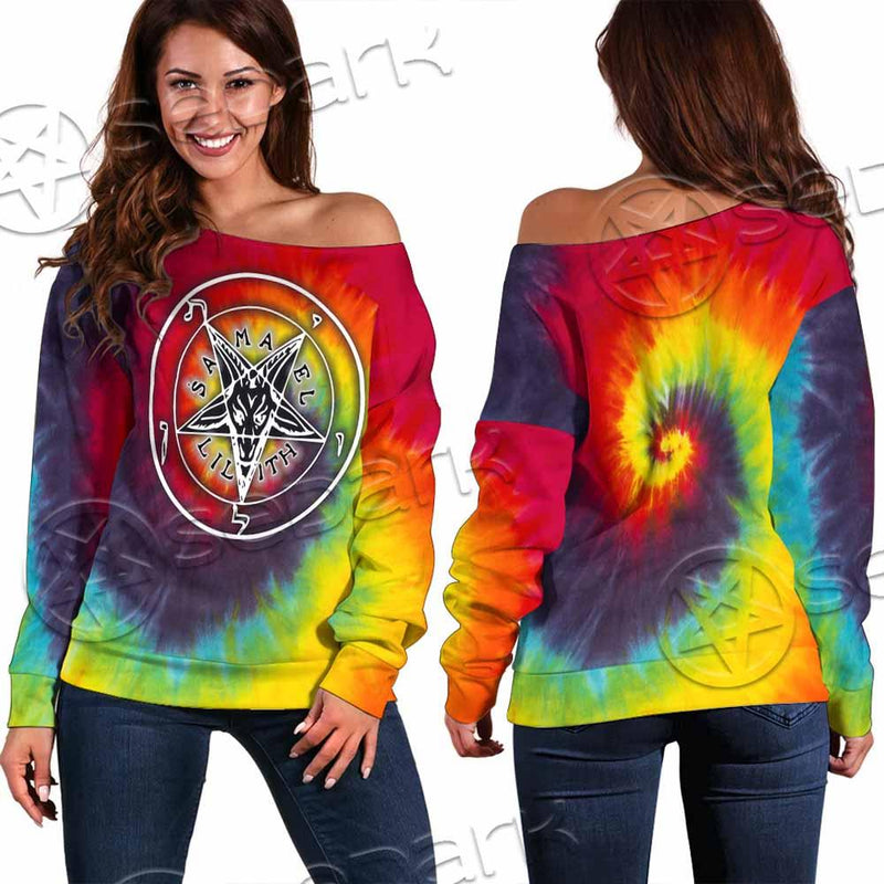 Baphomet Sigil Lilith LGBT SED-0834 Off Shoulder Sweaters