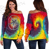 Baphomet Sigil Lilith LGBT SED-0834 Off Shoulder Sweaters
