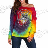 Baphomet Sigil Lilith LGBT SED-0834 Off Shoulder Sweaters