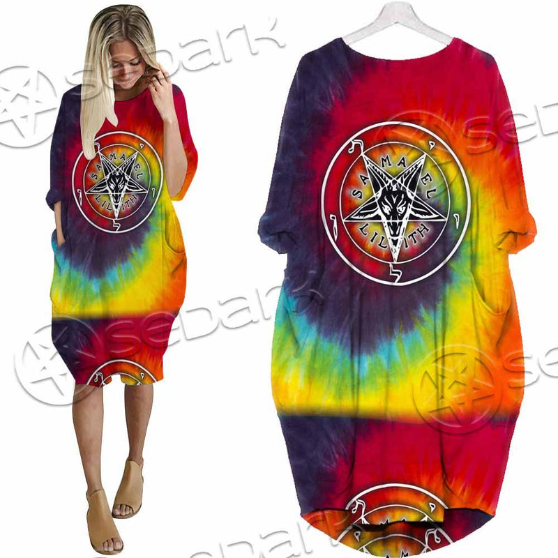 Baphomet Sigil Lilith LGBT SED-0834 Batwing Pocket Dress