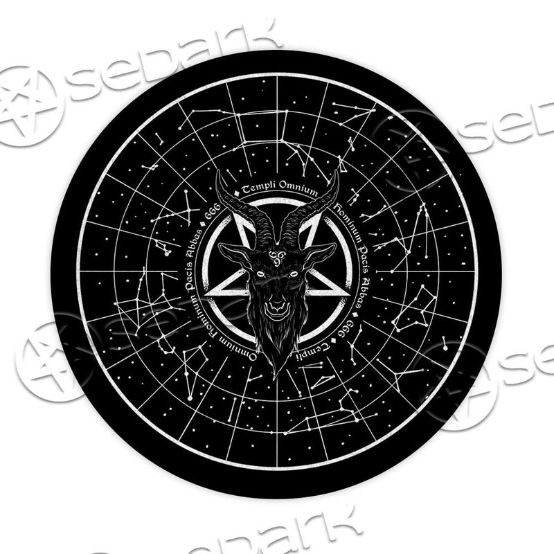 Baphomet 666 Zodiac SED-0837 Round Carpet