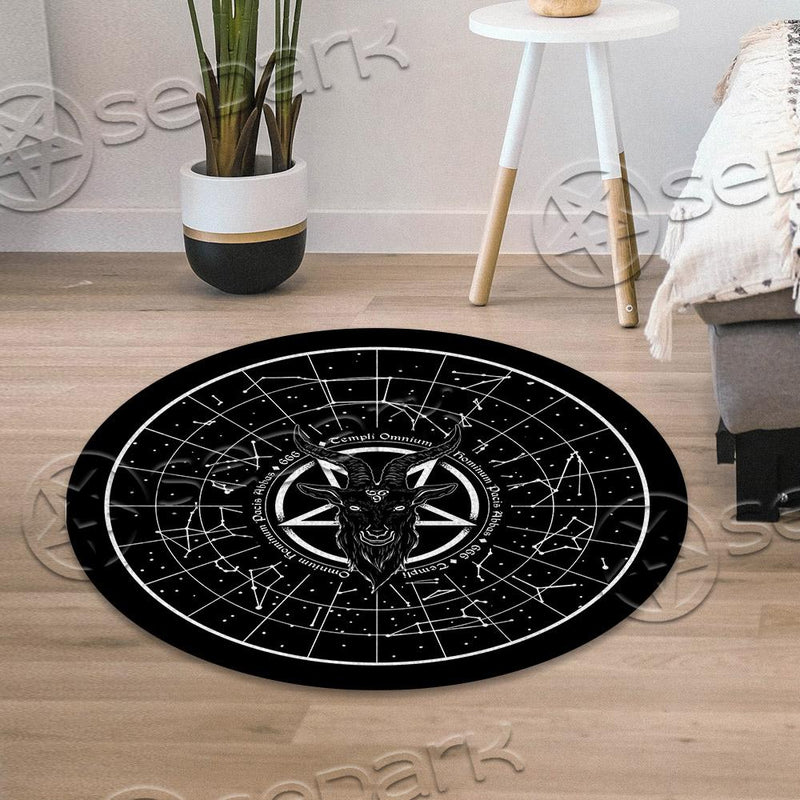 Baphomet 666 Zodiac SED-0837 Round Carpet