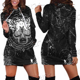 Goth Death Moth SED-0838 Hoodie Dress