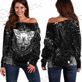 Goth Death Moth SED-0838 Off Shoulder Sweaters