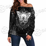 Goth Death Moth SED-0838 Off Shoulder Sweaters