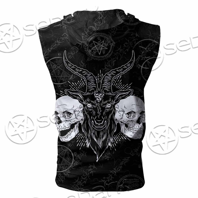 Sigil Baphomet Goat Head SED-0839 Zip Sleeveless Hoodie